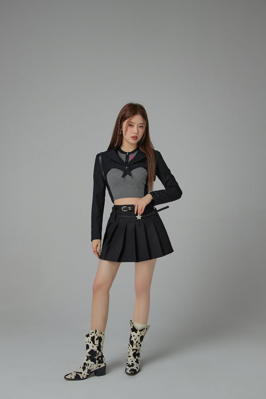 CHUU One Button Cropped Jacket