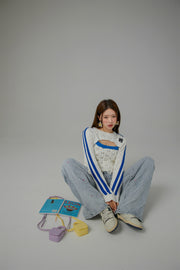 Receiving Attention Argyle Wide Denim Jeans