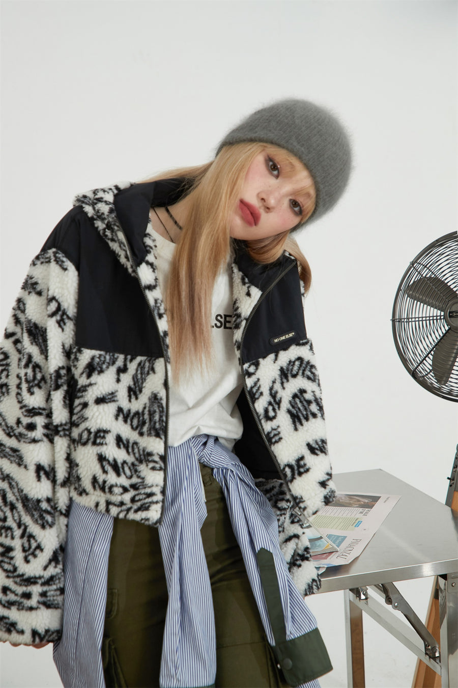 CHUU Sporty Hoodie Fleece Crop Jacket