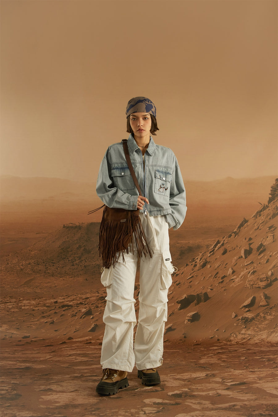 CHUU Two-Way Zip-Up Denim Jacket