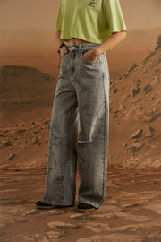 Distressed Vintage Washed Denim Jeans