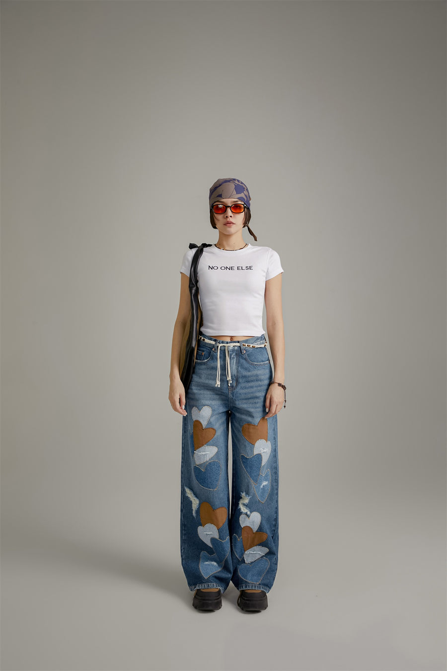 CHUU Heart Wide Denim Jeans