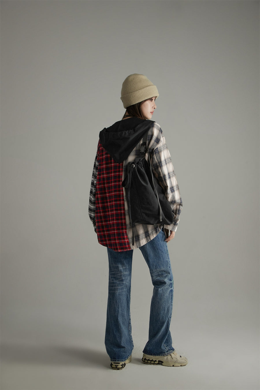 CHUU High-Waisted Washed Straight Jeans