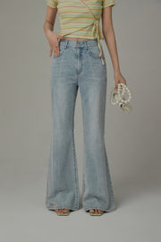 Heart Bootcut Light Wash Denim Jeans