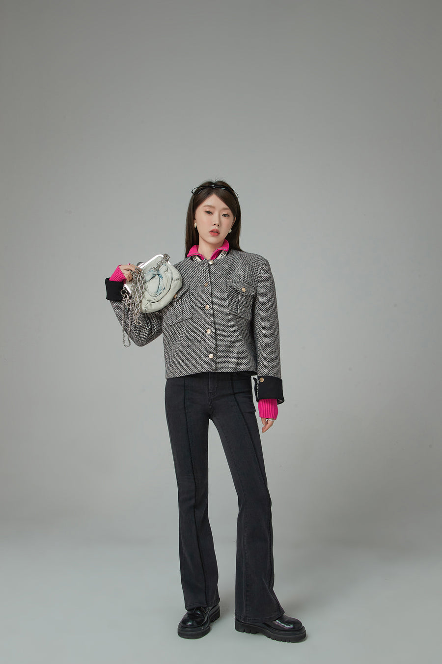 CHUU Main Character Dreams Vintage Button Tweed Jacket