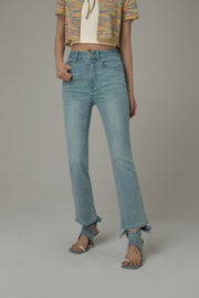Chuu Pocket Design Semi Bootcut Denim Jeans