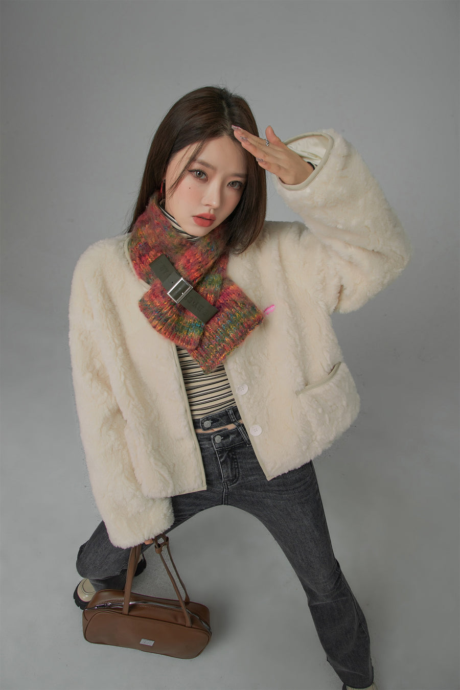 CHUU Nights Got Cold Cozy Fleece Quilted Jacket