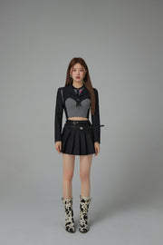 One Button Cropped Jacket