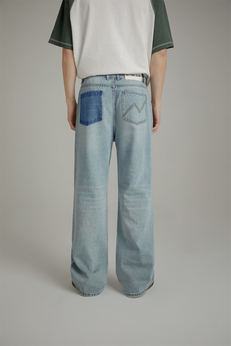 CHUU Distressed Ripped Wide Denim Jeans