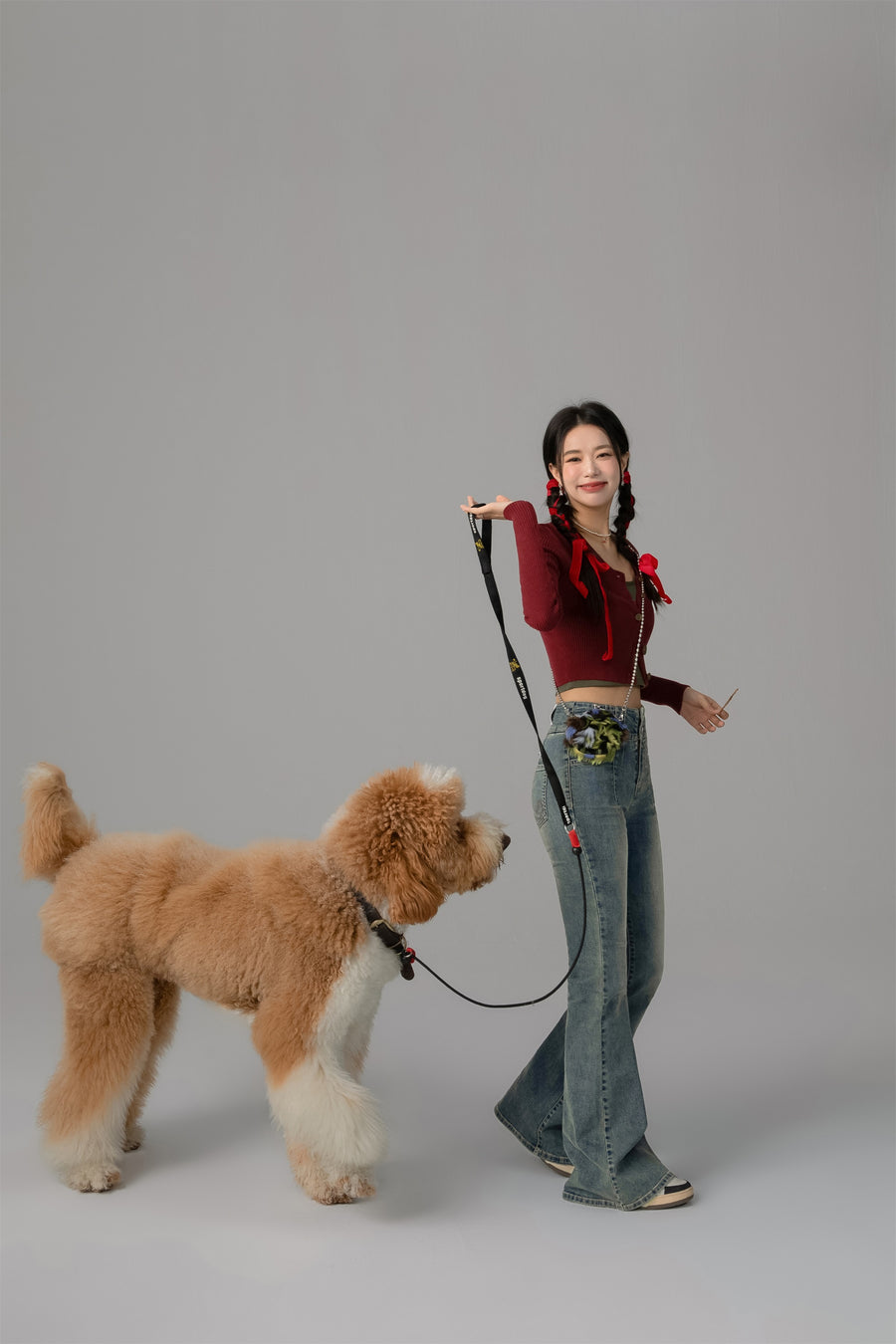 CHUU On The Upside Stone Washed Bootcut Jeans