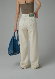 Colorful Paint Straight Fit Denim Jeans