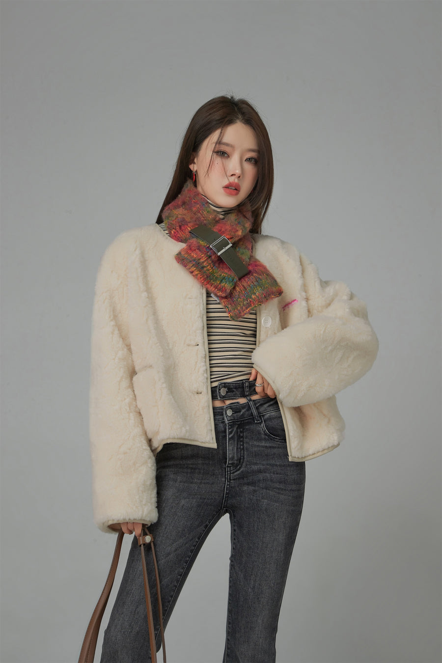 CHUU Nights Got Cold Cozy Fleece Quilted Jacket