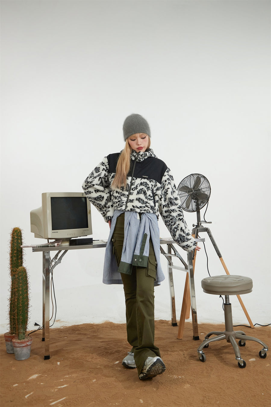 CHUU Sporty Hoodie Fleece Crop Jacket