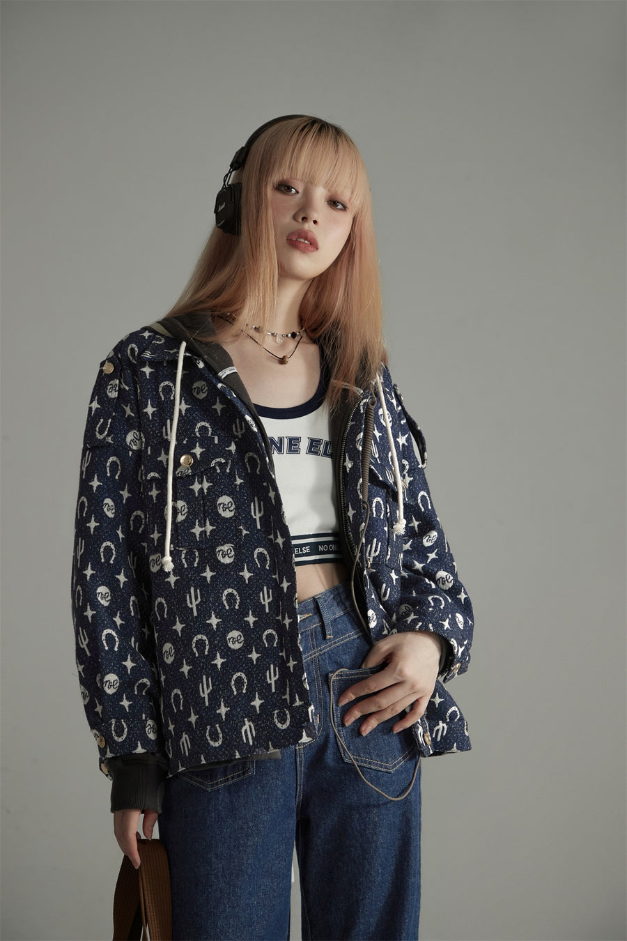 CHUU Western Pattern Printed Overfit Jacket