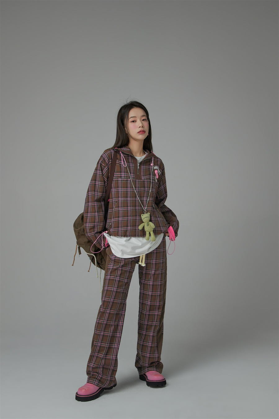 CHUU Half-Zip Check Jacket