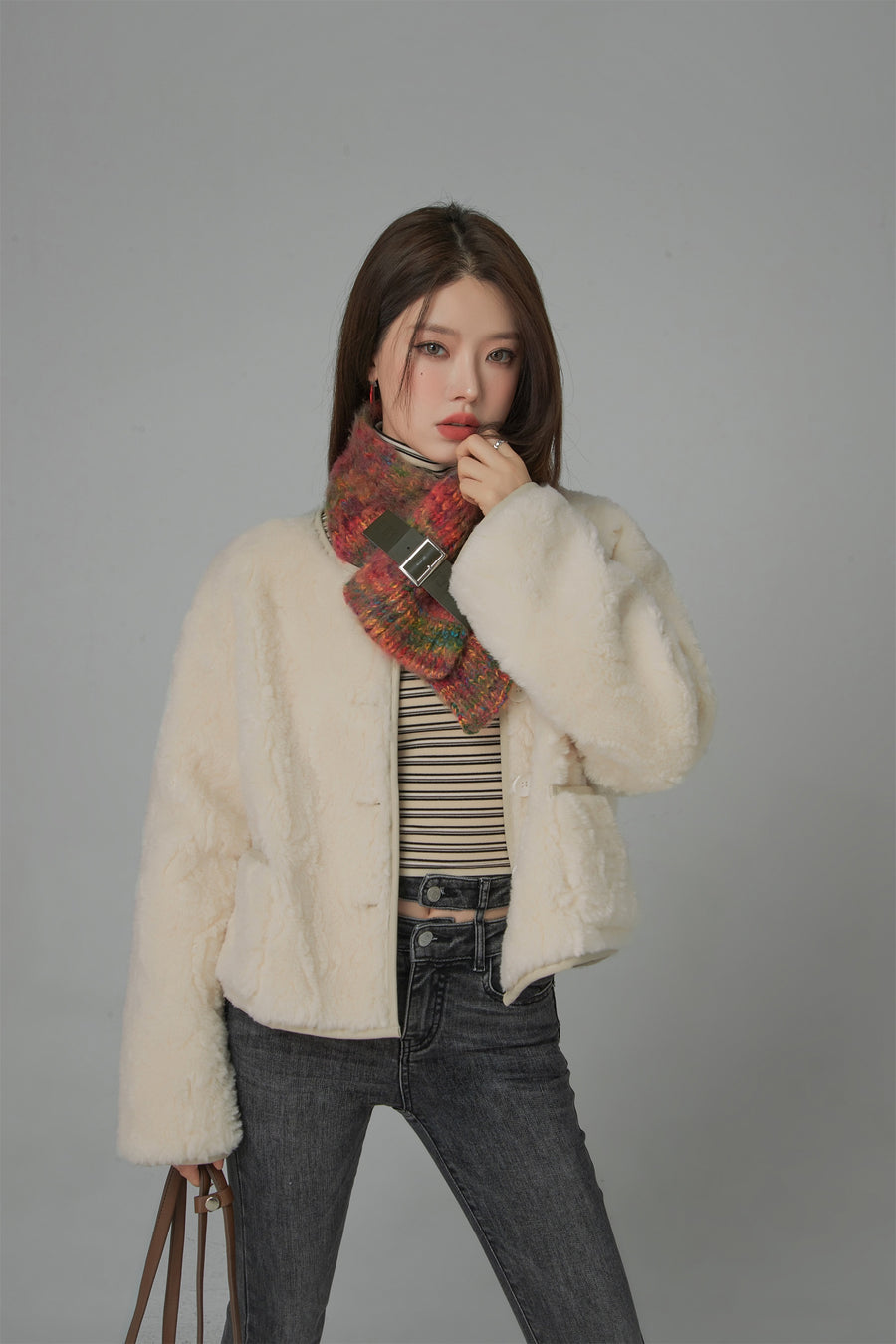 CHUU Nights Got Cold Cozy Fleece Quilted Jacket