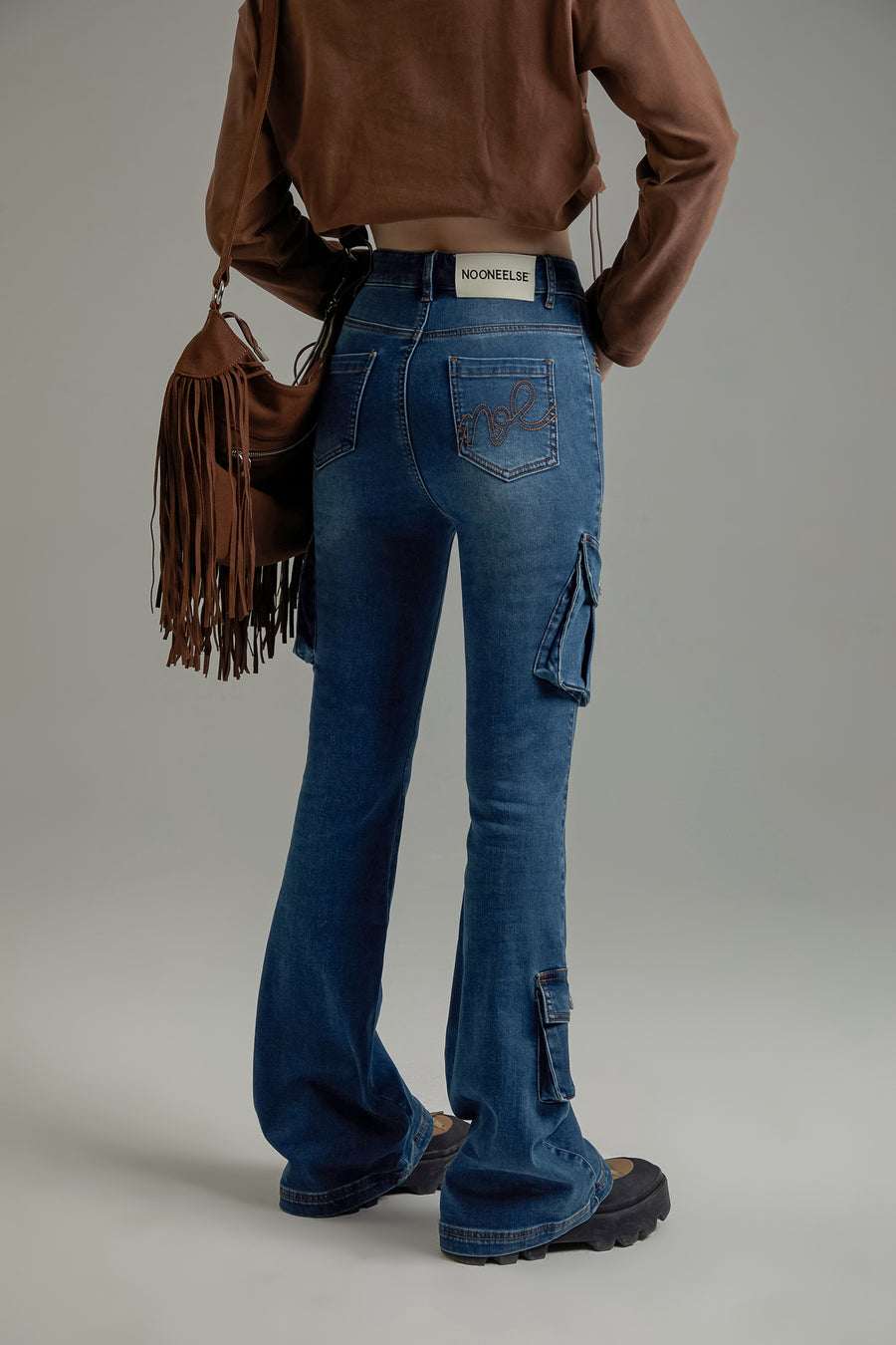 CHUU Cargo Pocket Bootcut Jeans