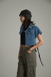 Argyle Embroidered Denim Jacket