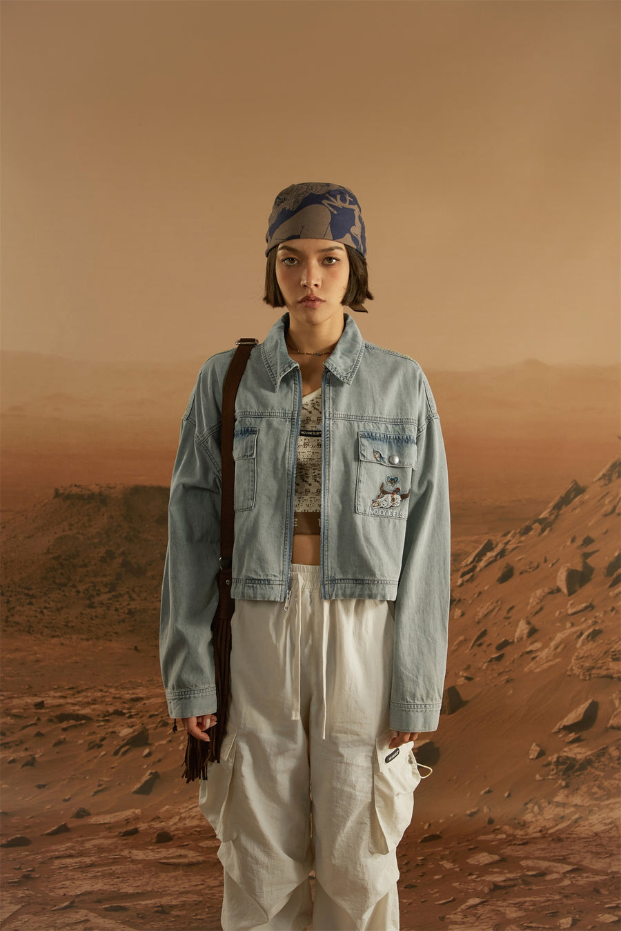 CHUU Two-Way Zip-Up Denim Jacket