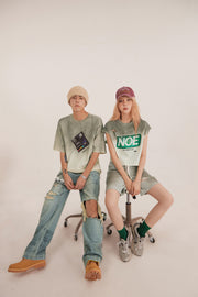 Graffiti Damaged Wide Jeans