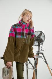 Loose Fit Fleece Colored Jacket