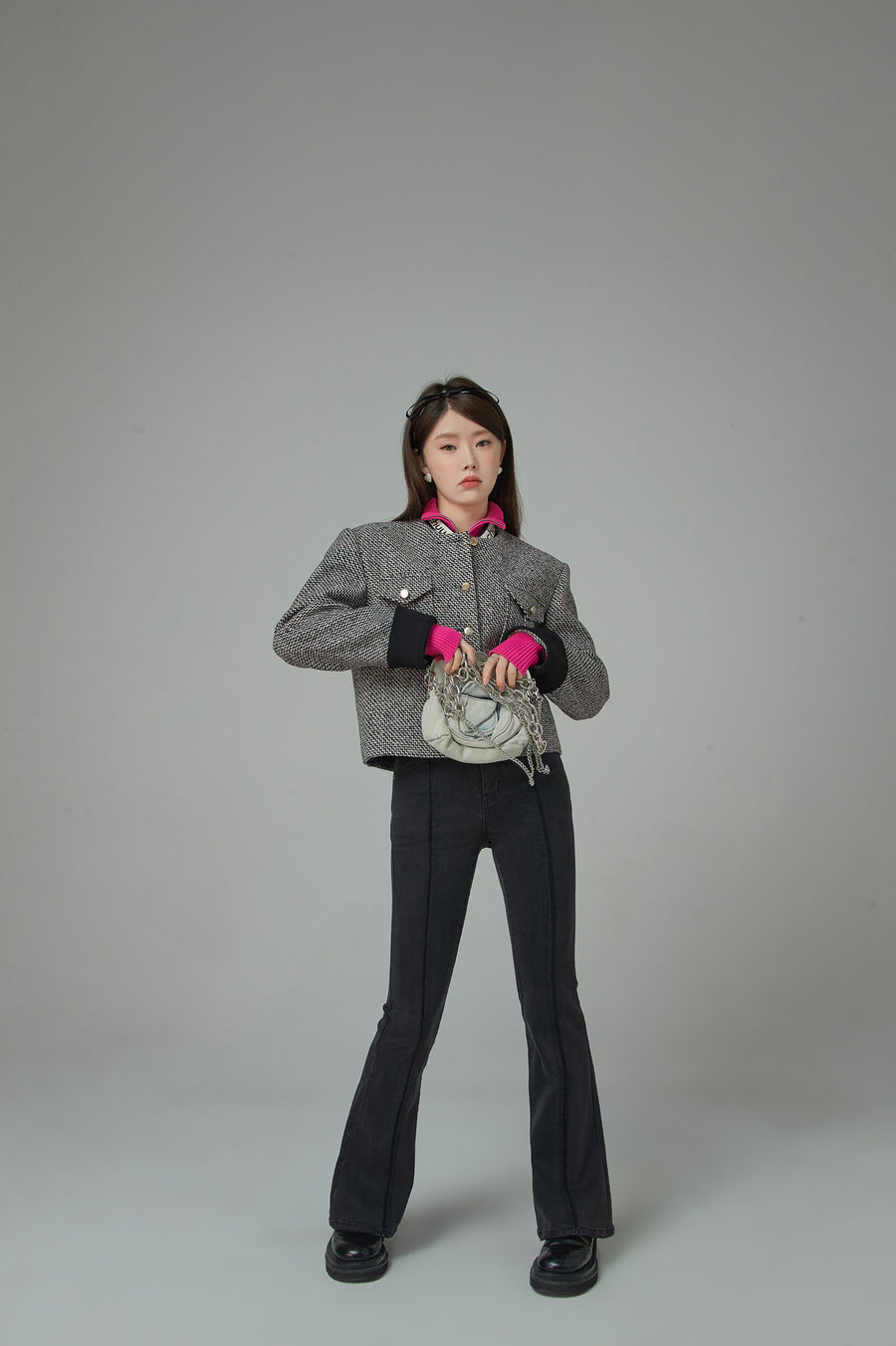 CHUU Main Character Dreams Vintage Button Tweed Jacket