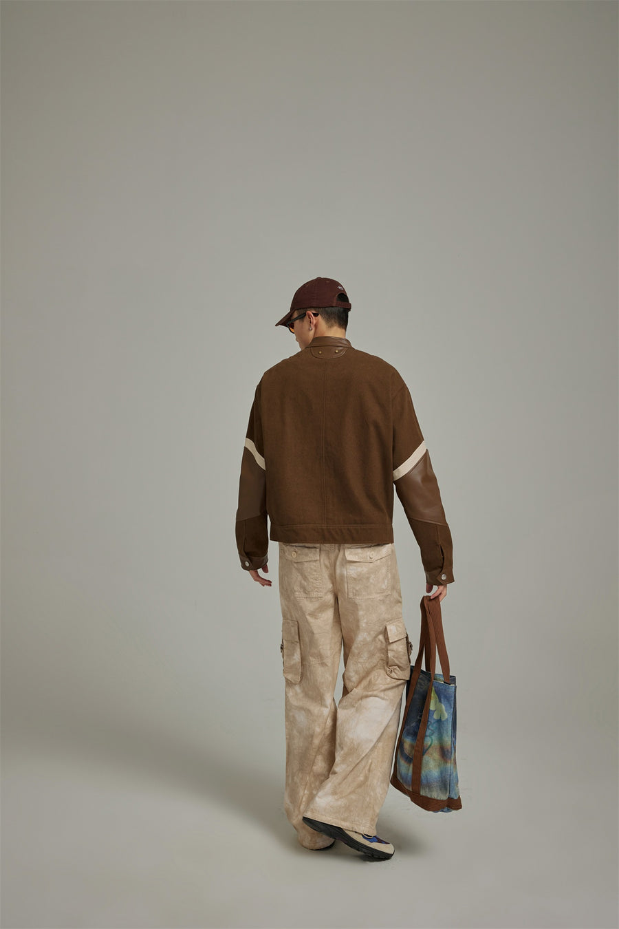 CHUU Faux Leather And Suede Blouson Jacket