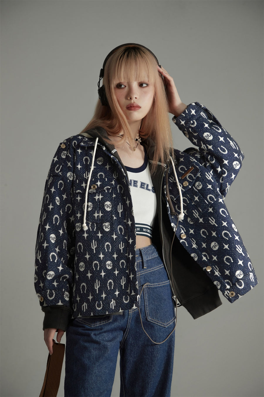 CHUU Western Pattern Printed Overfit Jacket
