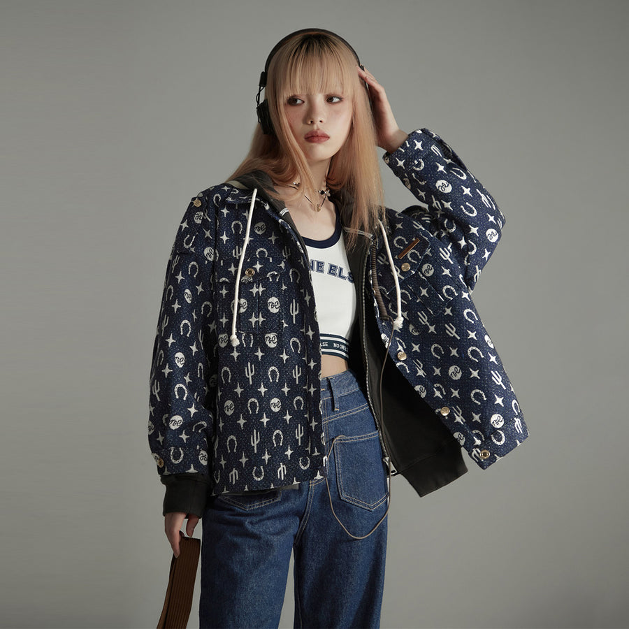 CHUU Western Pattern Printed Overfit Jacket