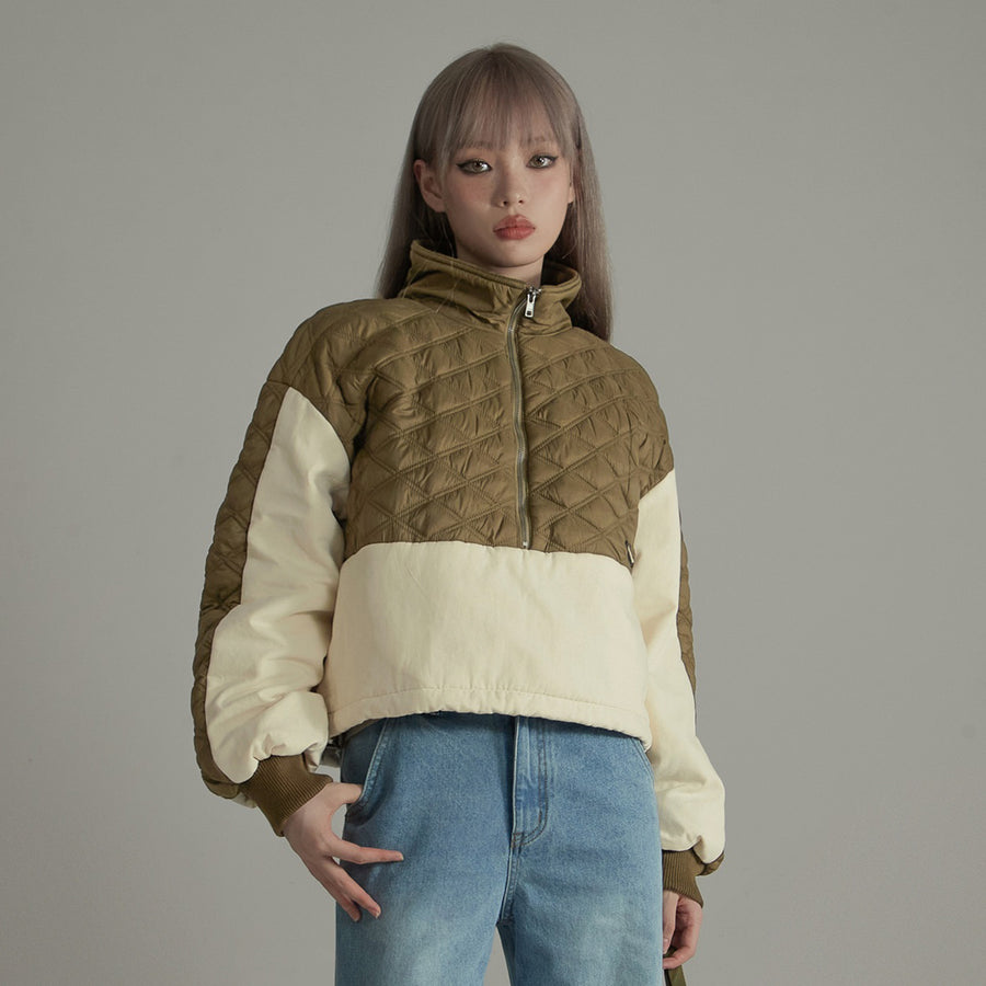 CHUU Quilt Padded Half Zip-Up Anorak