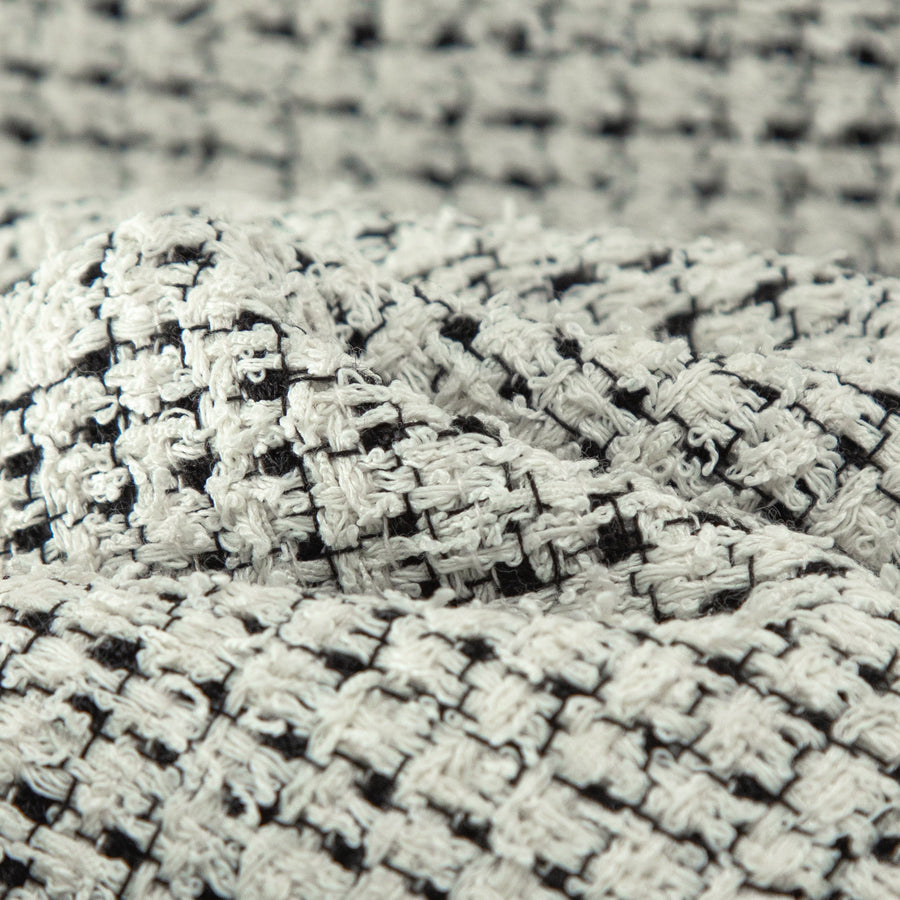 CHUU Vintage Check Tweed Oversize Crop Jacket