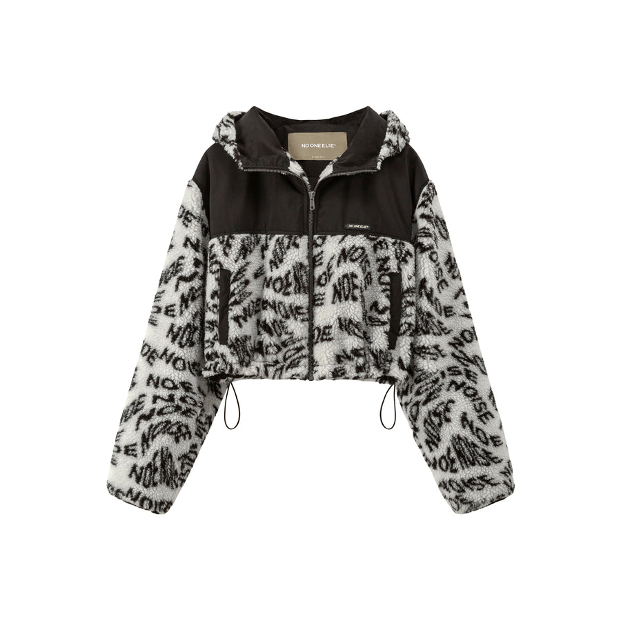 CHUU Sporty Hoodie Fleece Crop Jacket