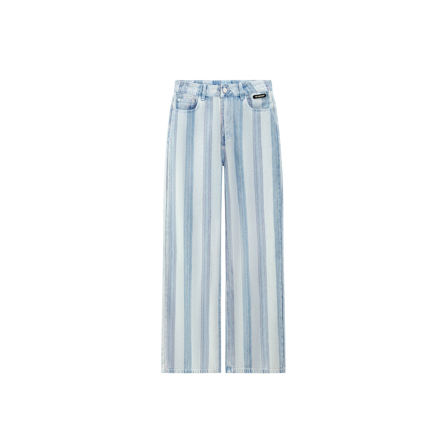 CHUU High Waist Stripe Straight Jeans