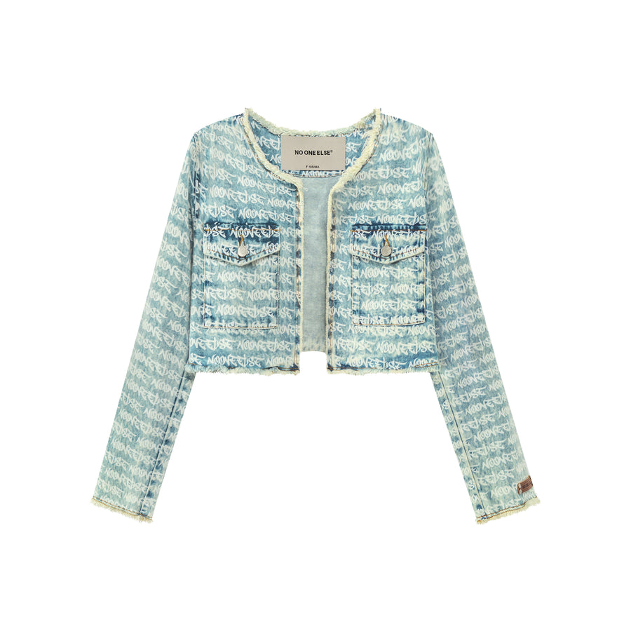 CHUU Loose-Fit Denim Cropped Jacket