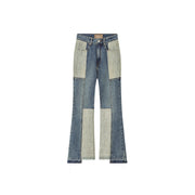 Patch High Waist Straight Jeans