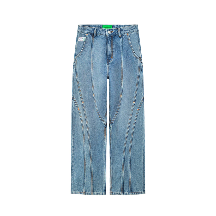 CHUU Wide Washed Jeans