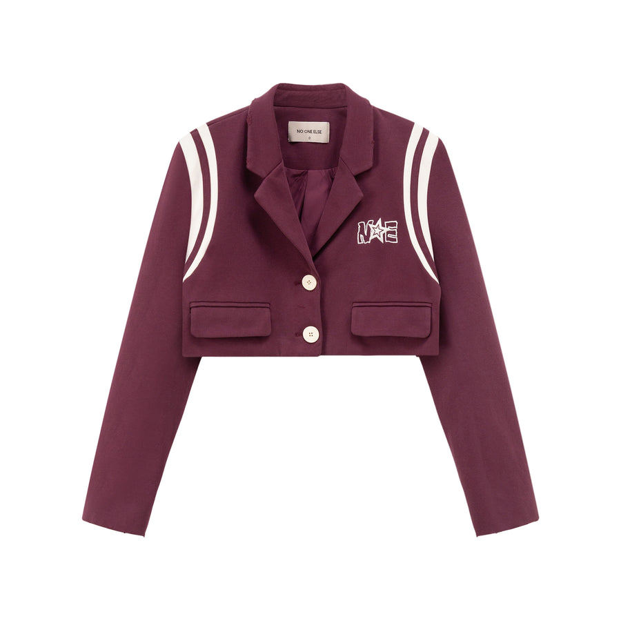 CHUU Cropped Varsity Jacket