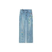 Colorful Paint Straight Fit Denim Jeans