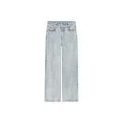 Receiving Attention Argyle Wide Denim Jeans