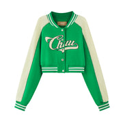 Joining Forces Crop Baseball Jacket
