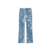 Washed Denim Straight Jeans