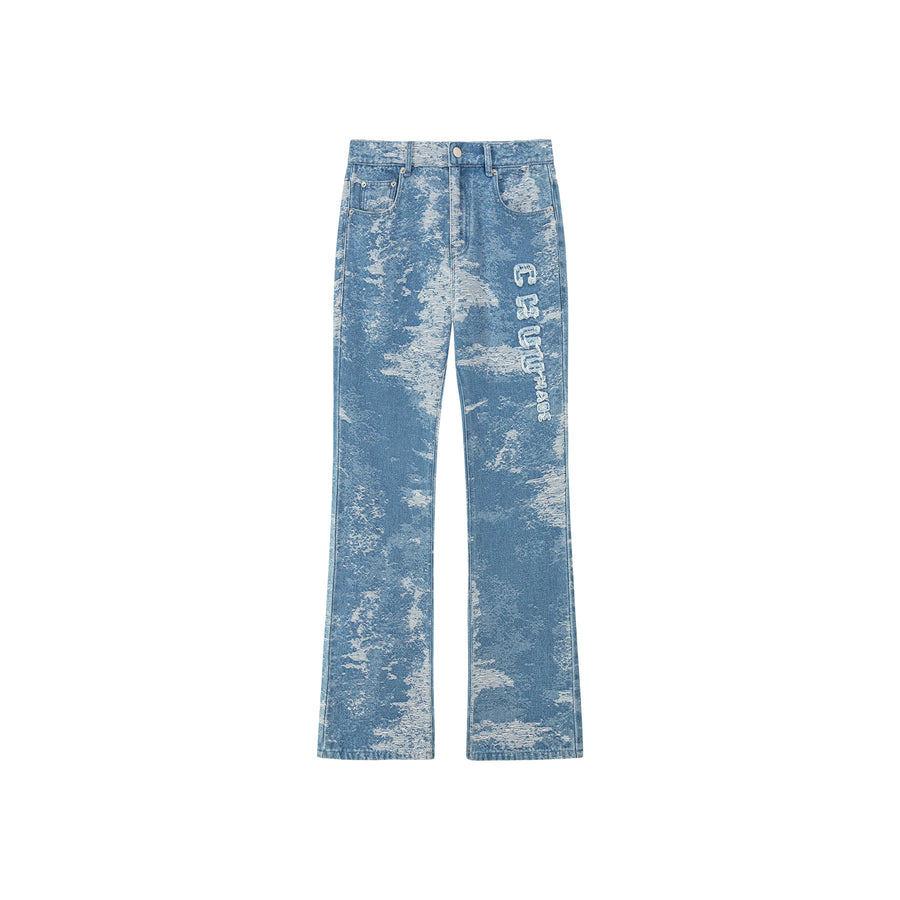 CHUU Washed Denim Straight Jeans