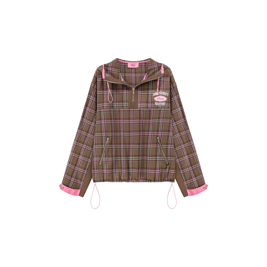 CHUU Half-Zip Check Jacket