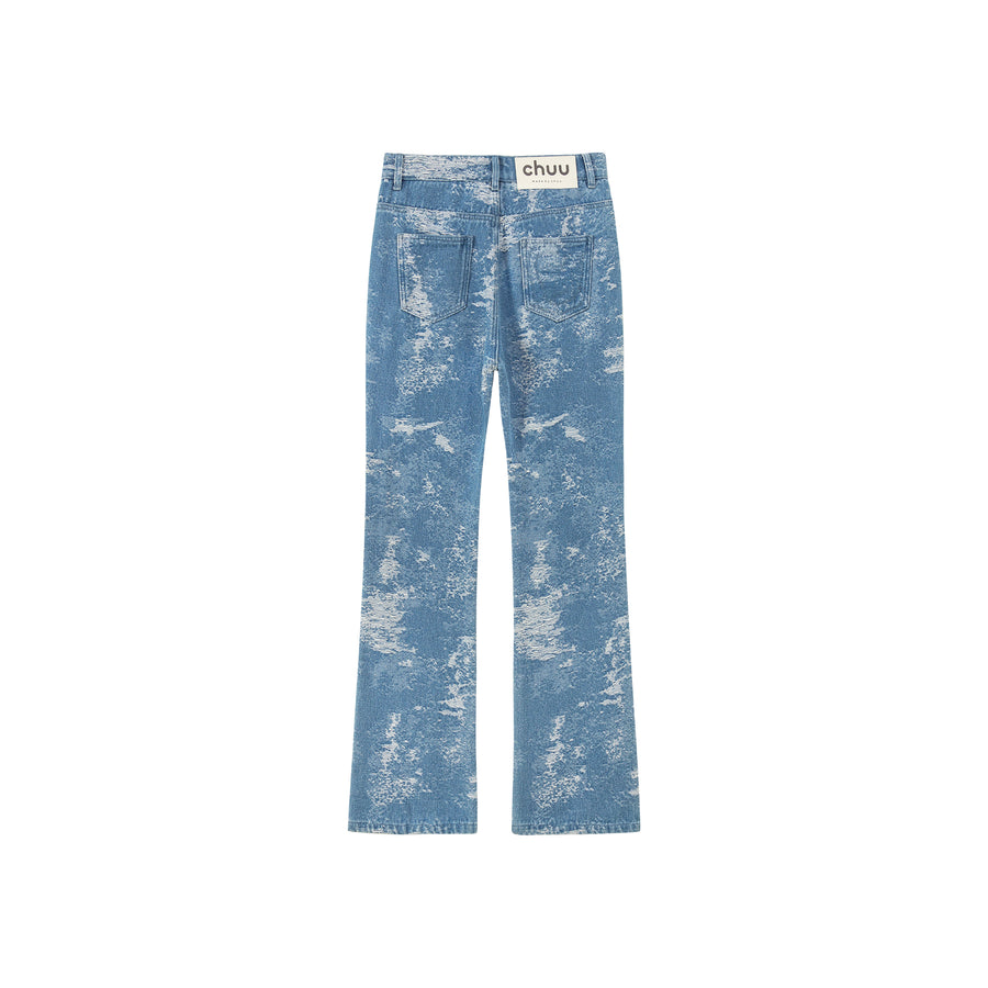 CHUU Washed Denim Straight Jeans
