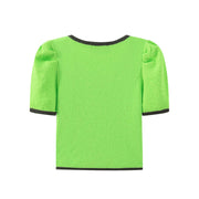 Heart Button Short Sleeve Jacket