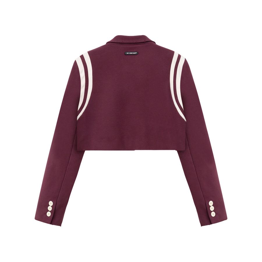 CHUU Cropped Varsity Jacket