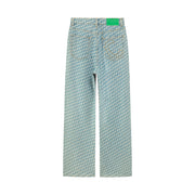 Checkerboard Wide Jeans