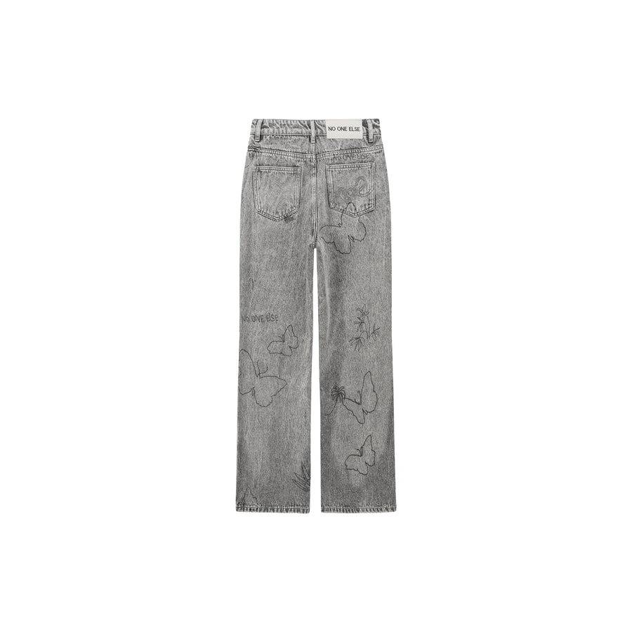 CHUU Distressed Vintage Washed Denim Jeans