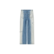 Faded Washed Distressed Denim Jeans