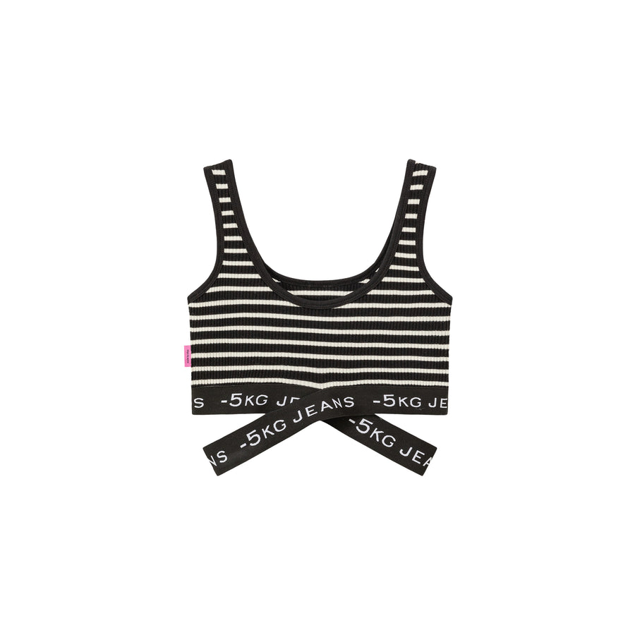 CHUU '-5kg Jeans Striped Sleeveless Crop Top